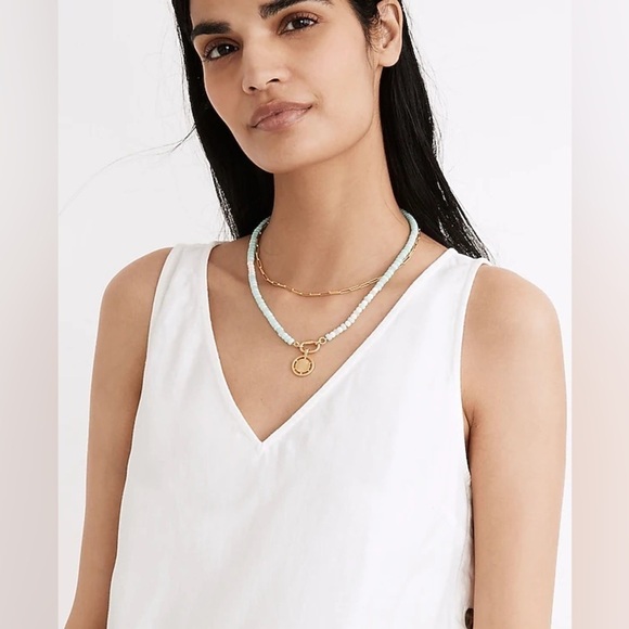 MADEWELL Linen Cotton Side Button Midi Dress - Picture 4 of 10